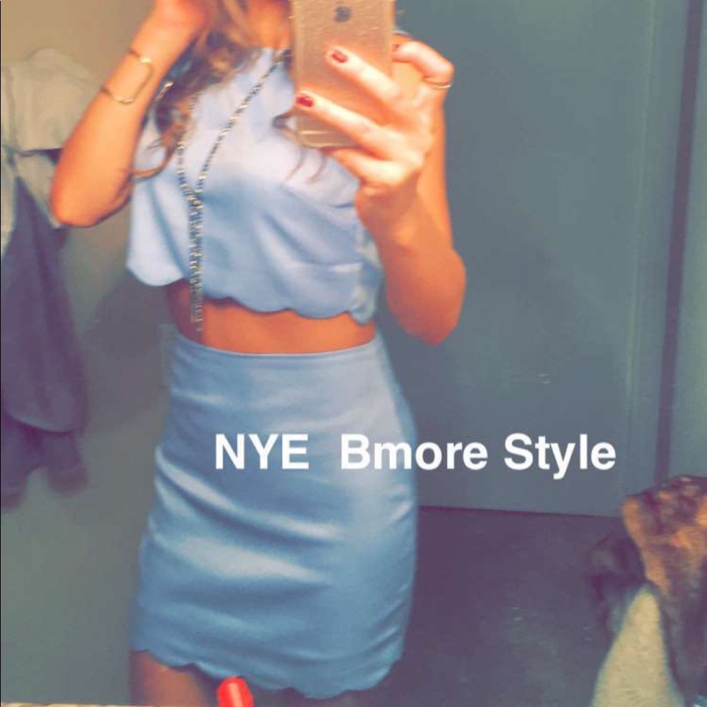 Blue two piece outfit
